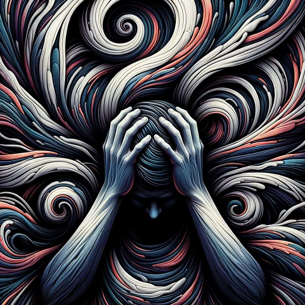 a representation of anxiety, digital art created in Procreate